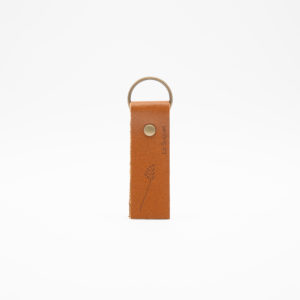 Porte-clés en cuir marron