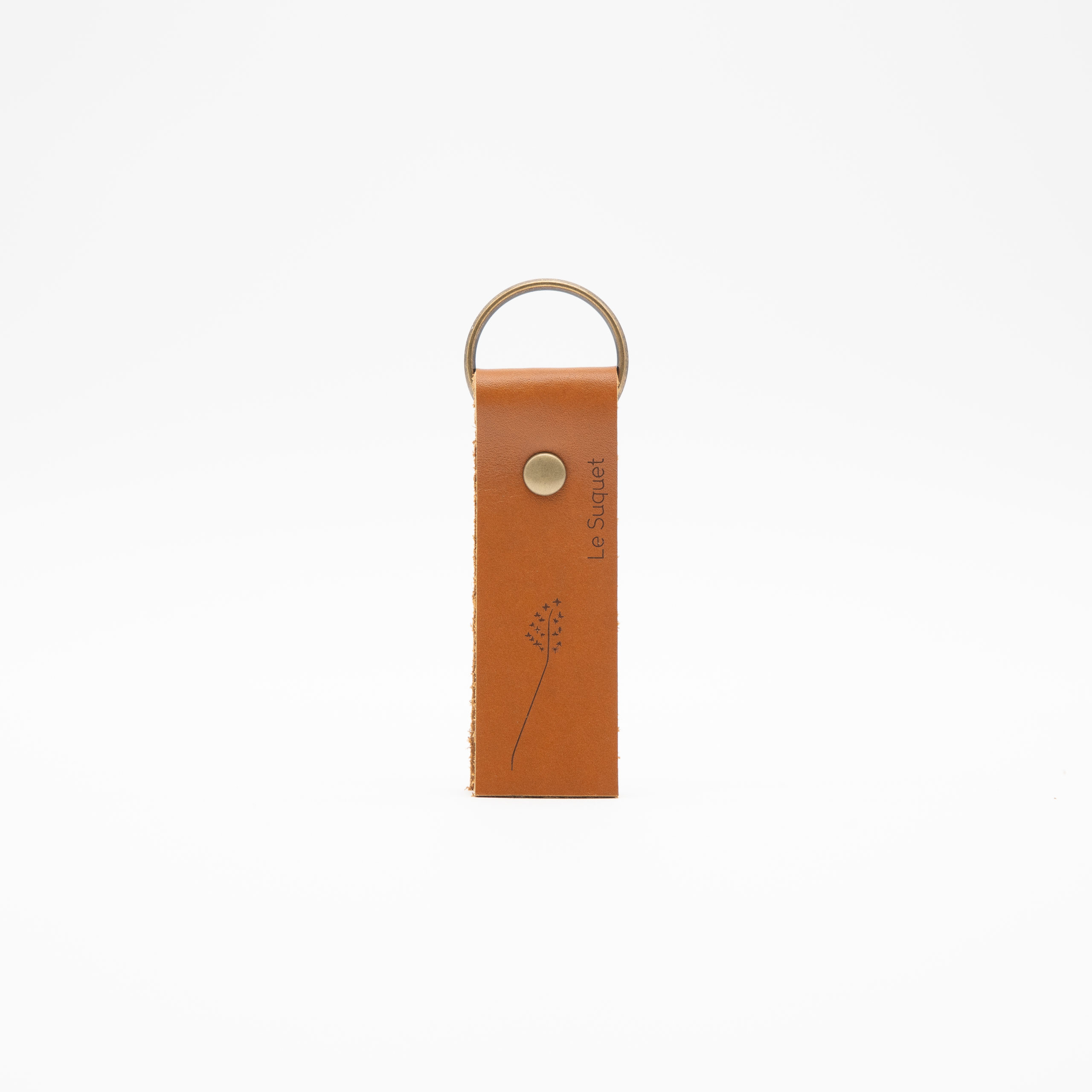 Porte-clés en cuir marron