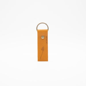 Ochre leather key ring