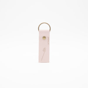 Porte-clés en cuir vieux rose