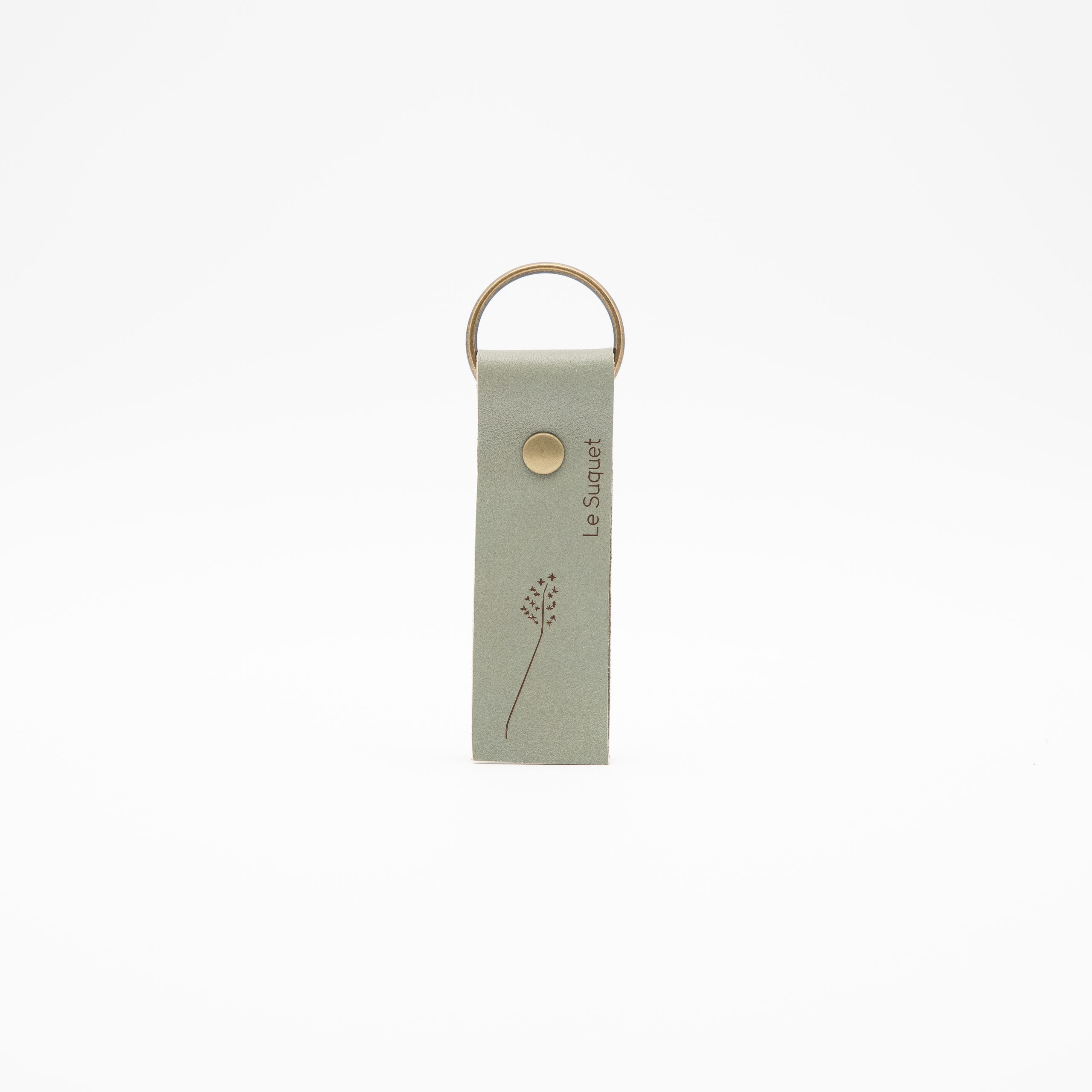 Porte-clés en cuir vert